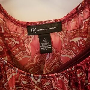 INC Bohemian Reddish Burgundy Paisley Blouse